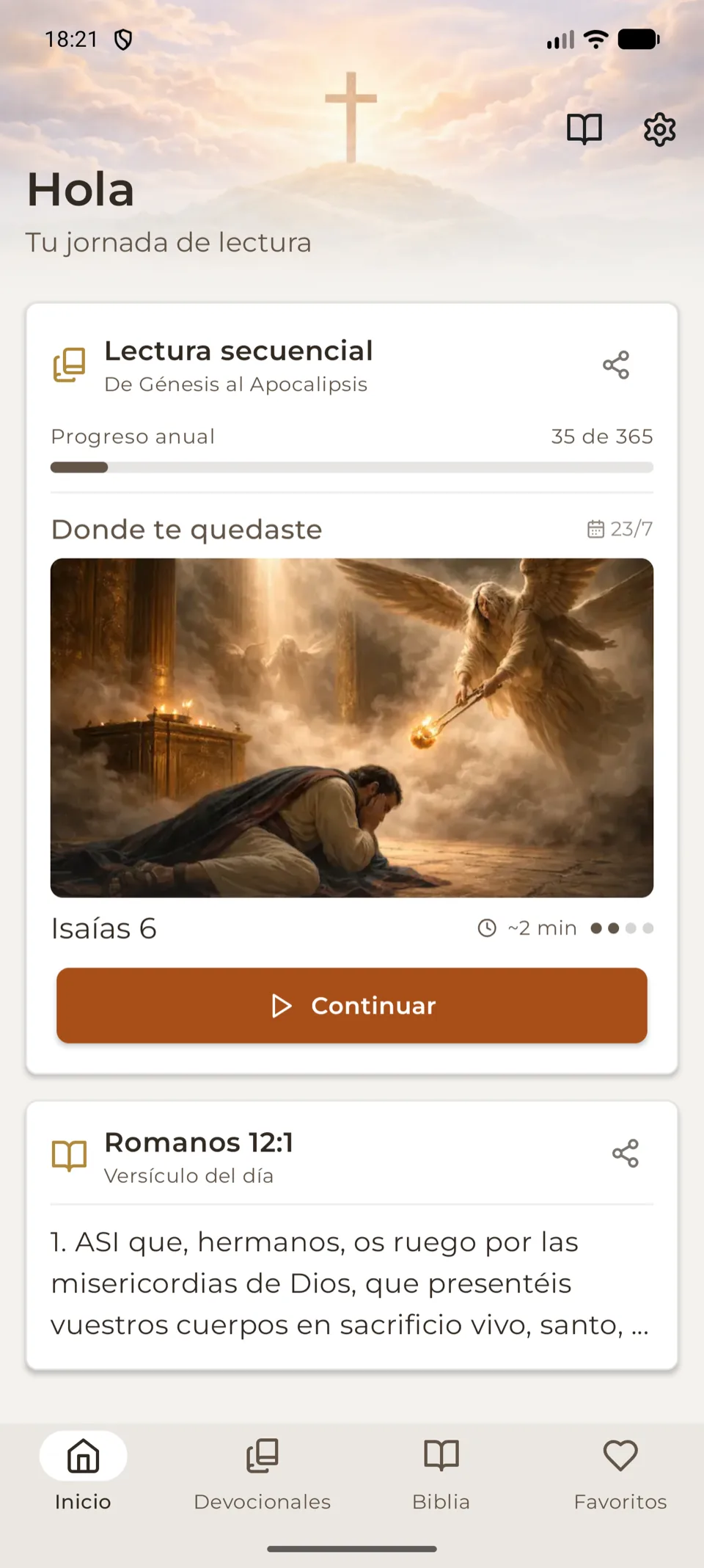 Plan anual de Biblia Sagrada 365 en Android