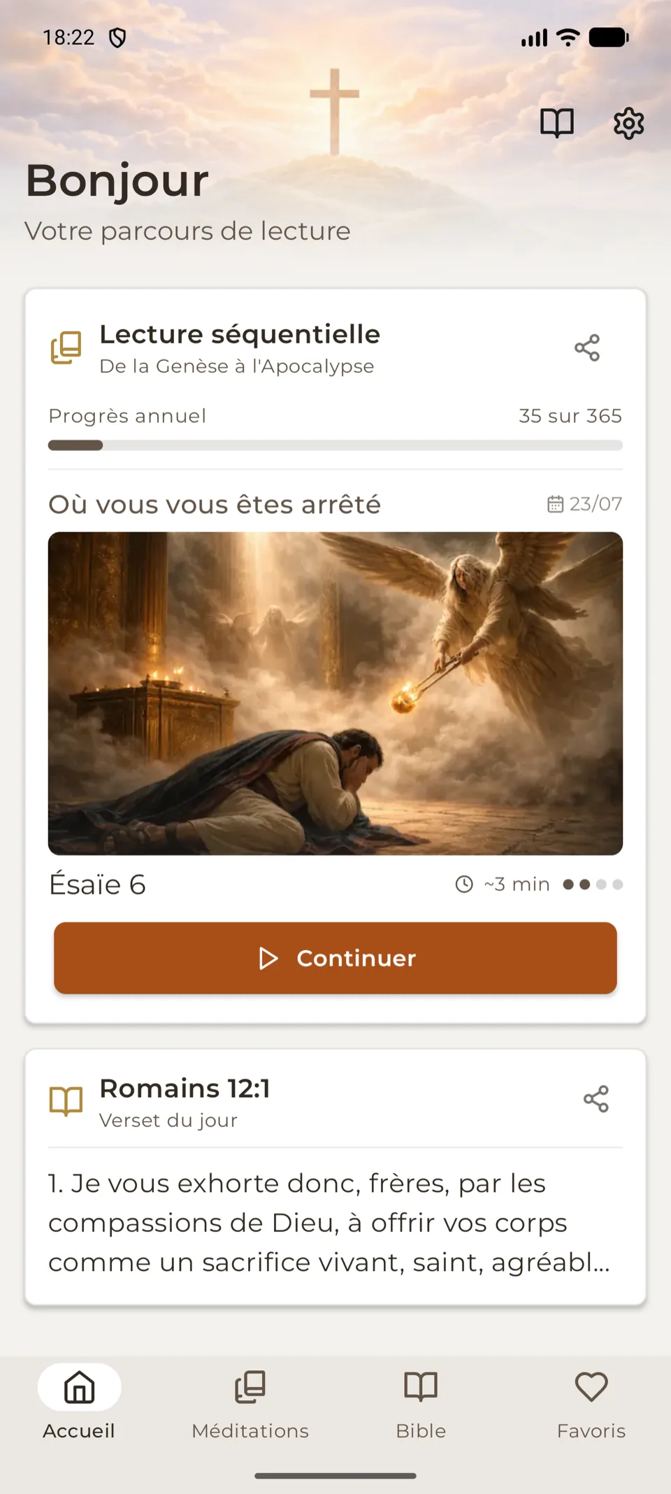 Plan annuel de Sainte Bible 365 sur Android