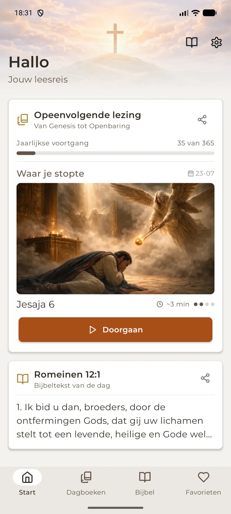 Holy Bible 365-jaarplan op Android